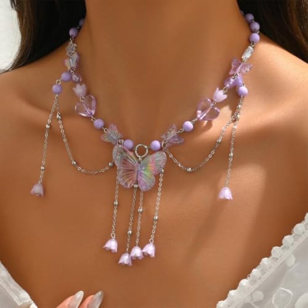 Charm Layered Butterfly Choker‎ Necklaces for Women